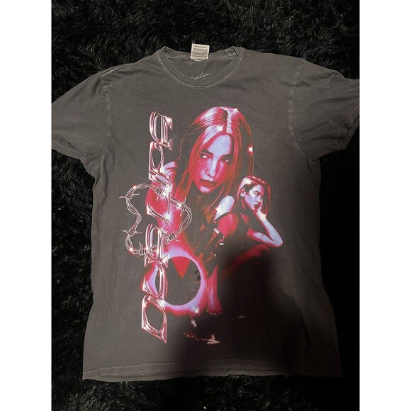 Dua Lipa Future Nostalgia Tour T Shirt Adult Med Gray Barbwire Heart Rare 2022 - Picture 1 of 3